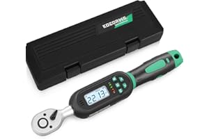 KOEORWS 1/4 Inch Drive Digital Torque Wrench, 1.11-22.13Ft.lb/1.5-30N.m, Small Electronic Torque Wrench with Preset Value, Buzzer & LED Indicator, 2% Accuracy for Bike, Bicycle