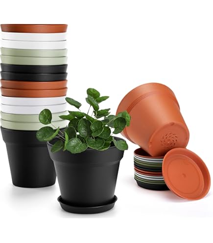 URBNLIVING Lot De 2 Pots De Fleurs Carrés Pour Intérieur Ou Extérieur (noir Mat, 20 Cm De Largeur