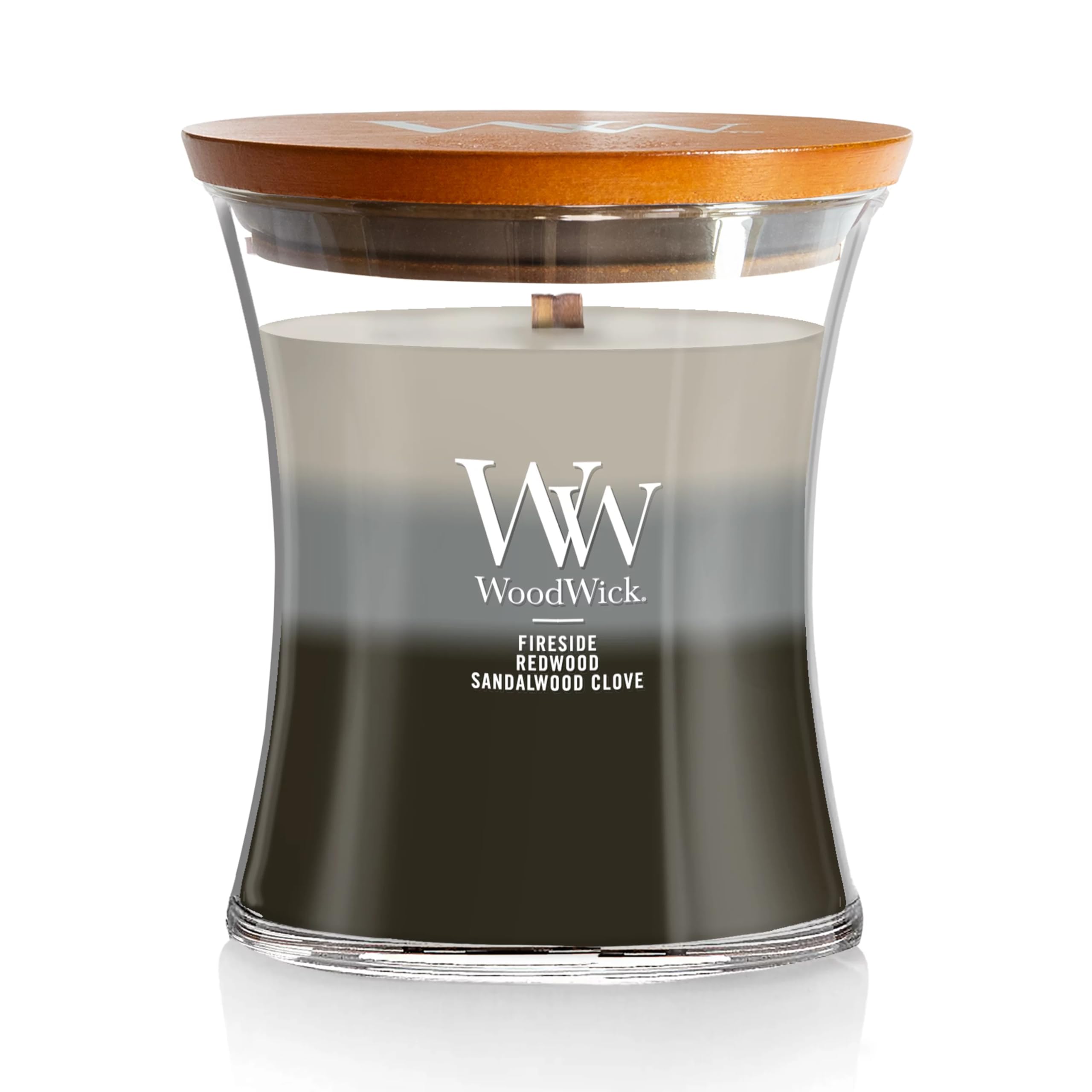 Photo 1 of WoodWick Warm Woods Medium Hourglass Trilogy Candle Crackles as it Burns Perfect for Gifting