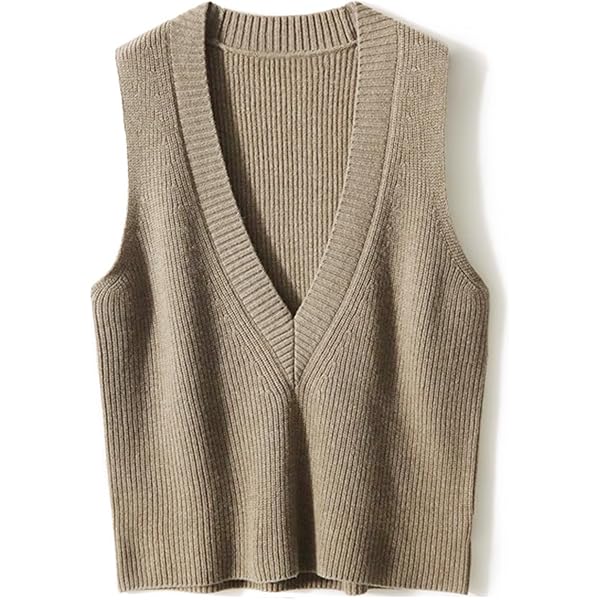 トップス SUBLATIONS LOW GAUGE KNIT V-NECK VEST Gihuo Women's V Neck Trendy Sweater Vest Cable Knit