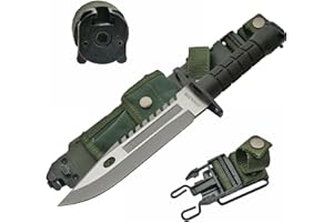 SZCO Supplies 13" M-9 Bayonet Military Style Tactical Saw Back Knife,Green/Black