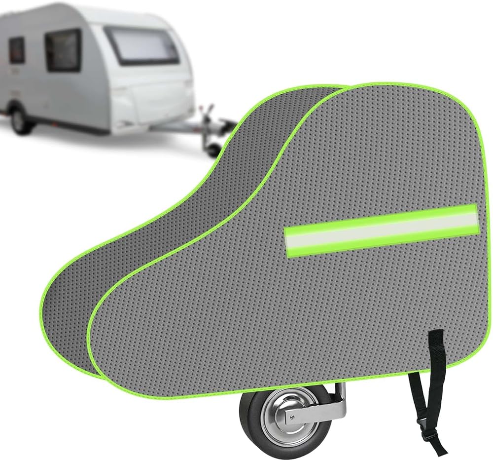 URAQT Tow Hitch Cover Universal Waterproof with Reflective Strip Grey/Green
