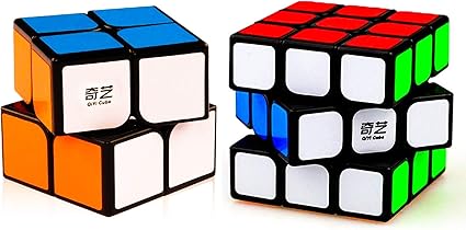 D ETERNAL Qiyi High Speed Rubiks Cube Set, Qidi 2x2 Sail 3x3 Rubix Magic Cube Puzzle Toys,Multicolor (Qiyi 2x2 & 3x3)
