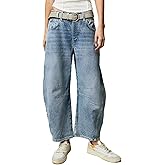 Allimy Womens Jeans Mid Rise Barrel Leg Vintage Jeans for Women Trendy 2025 Denim Pants Non Stretch