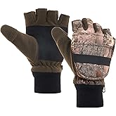Flammi Men's Convertible Gloves, 3M Thinsulate Thermal Polar Fleece Mittens with Flip-Thumb for Hunting, Hiking, Fishing