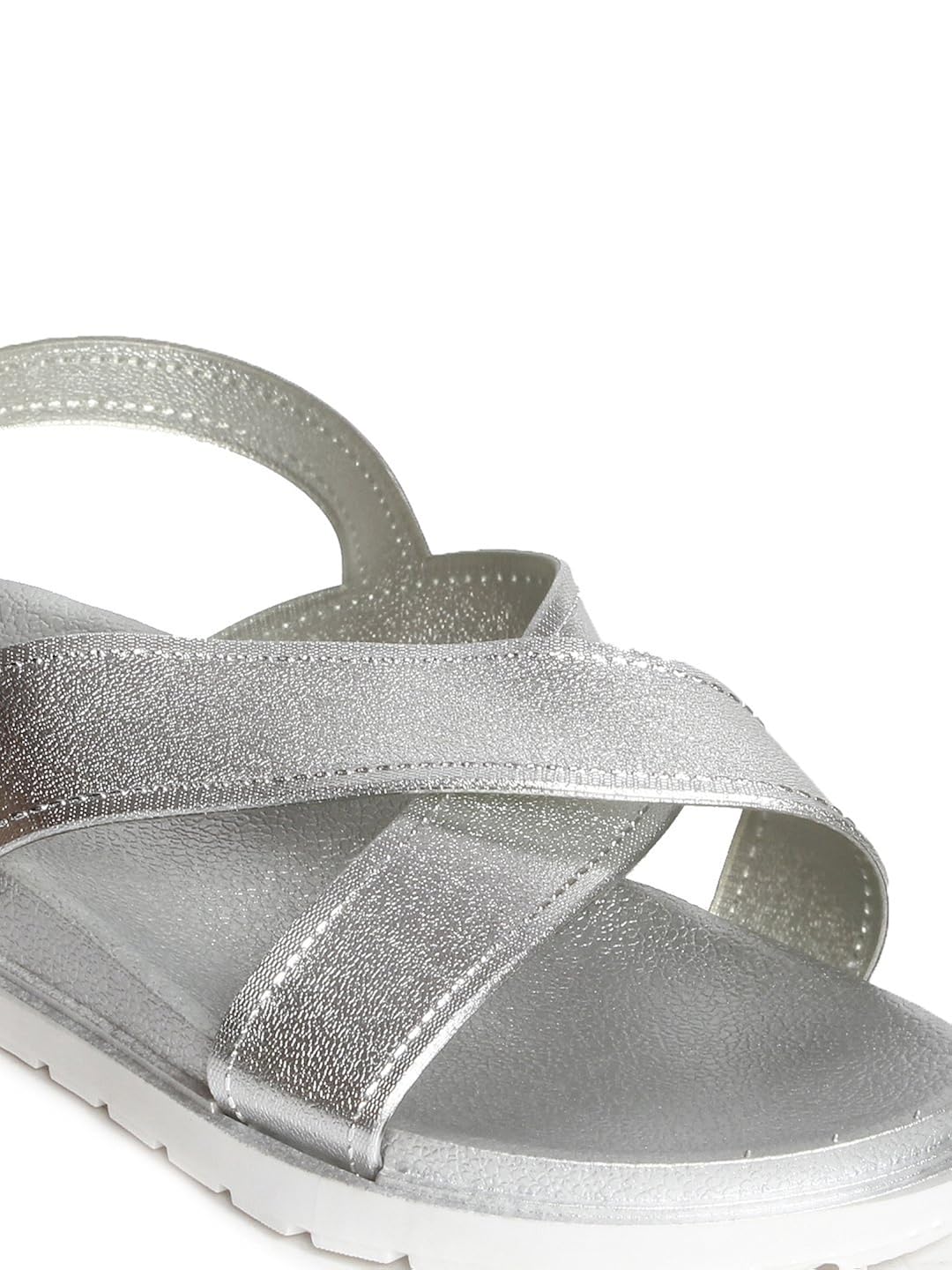 meriggiare women synthetic silver flats 40 eu