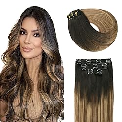 SURNEL Clip in Human Hair Extensions 18 Inch 6pcs