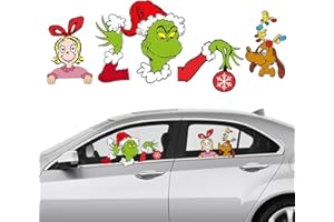 ONIBOGO Christmas Car Decorations, Christmas Car Decals Waterproof PVC Window Stickers Clings for Holiday Xmas Car Accessories (Style A)