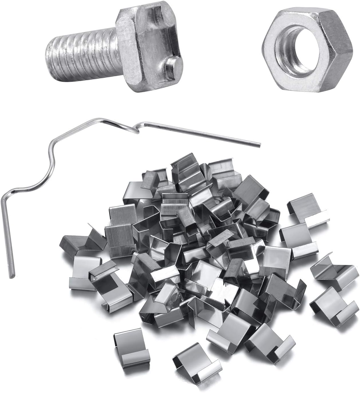200 pcs Greenhouse Repair Kit Includes Glazing Clips W Wire, Z Overlap Clips, Aluminum Greenhouse Nuts and Aluminum Bolts(200 Pieces) - Image 4