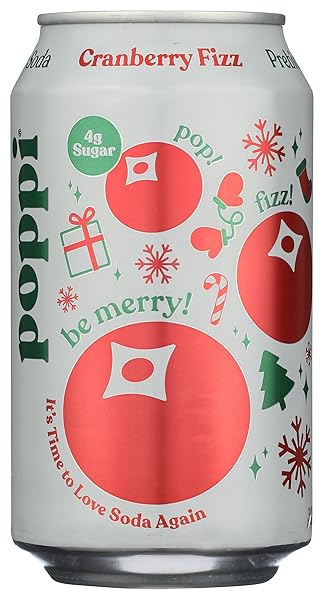 POPPI CRANBERRY FIZZ PREBIOTIC SODA, 12 FL OZ