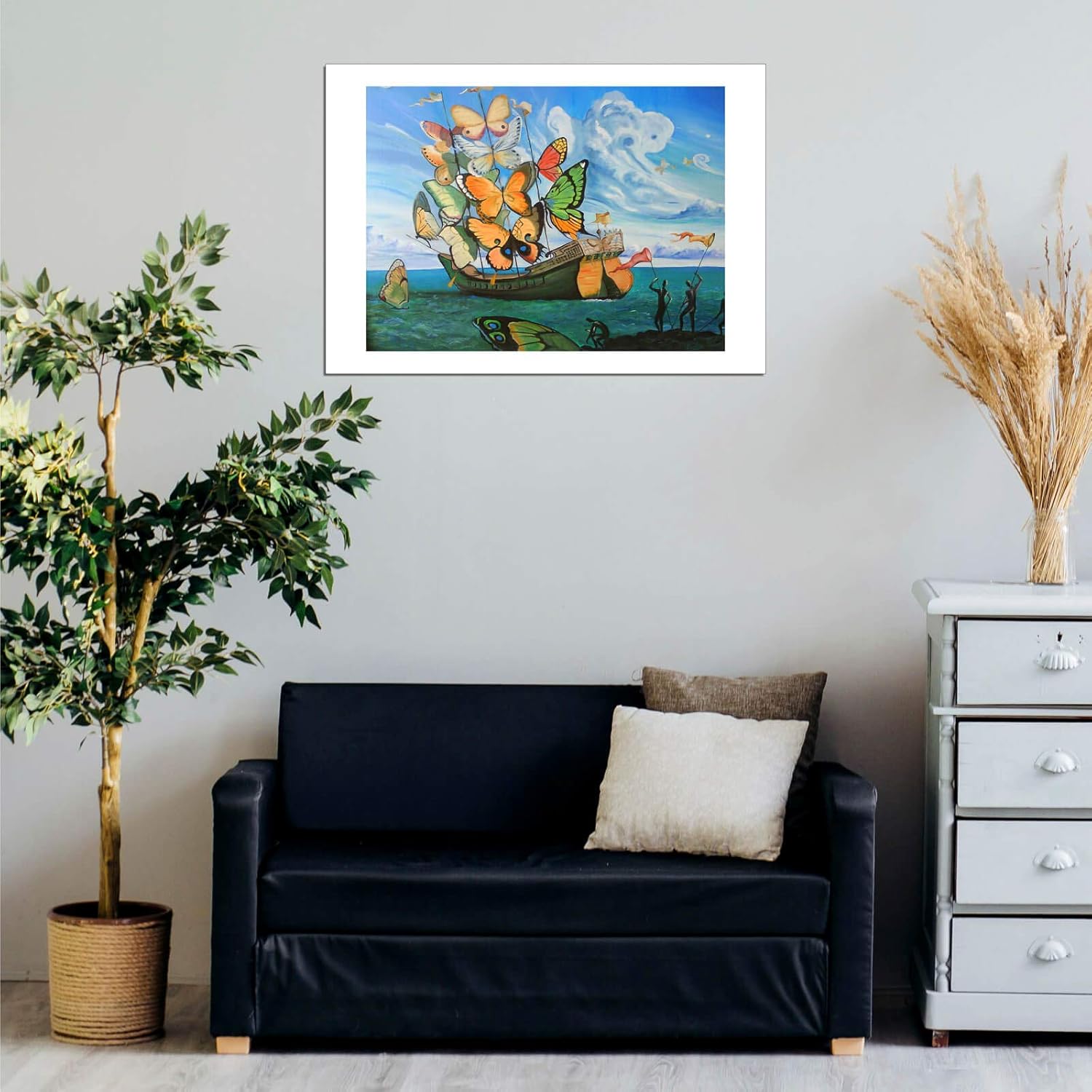 Framed Small Spiffing Prints Salvador Dali Butterfly Sails Semi