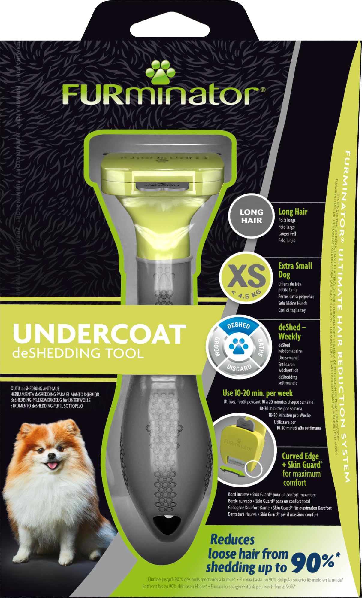 FURminator Undercoat deShedding Tool for Extra Small Long Hair Dogs Under 4.5 kg