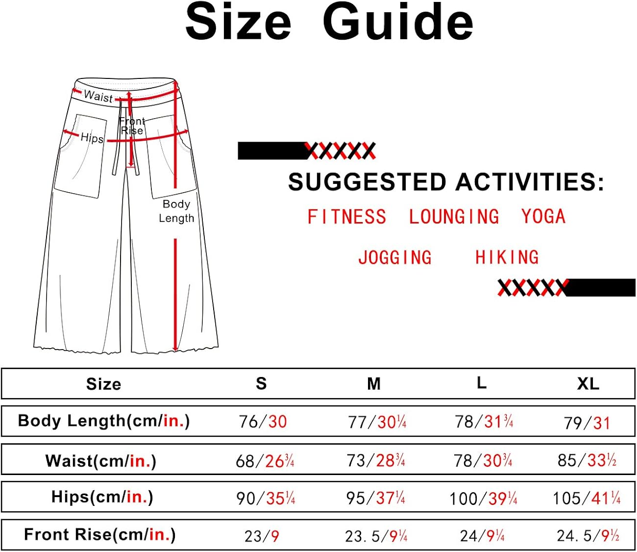 icyzone Culottes Capri Pants for Women - Elastic Waist Wide Leg Joggers Casual Lounge Cotton Sweatpants with Pockets: Clothing