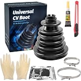 CVS18 CV Boot Split for 128mm tall wear-Resistant CV Boot | Fit Shaft Size 22-28mm Constant Velocity Joint Gaiter Boot Replacement Kit Includes 2 CV Boot Clamp, Black