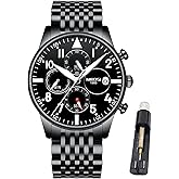 NIBOSI Watches for Men Analog Quartz Chronograph Waterproof Luminous Designer Mens Wrist Watches Business Work Sport Casual Dress Watch Elegant Gifts for Men