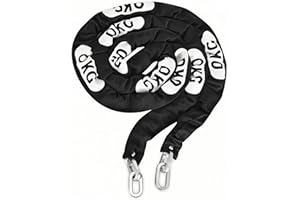 OKG High Security Chain - 10 Foot x 5/16” (8mm) Thick Square Heavy Duty Security Chain - Unbreakable Chain Hardened Steel Lock Chain for Motorcycles, E-Bikes, Trailers, Generators, etc. (No Lock)