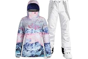 IMPHUT Women's Ski Jackets and Pants Snowboarding Snowsuit Coat Warm Hooded Waterproof Windproof Insulated