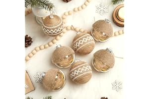 XmasExp Christmas Ball Ornaments Set-70mm/2.76" Large Shatterproof Clear Glitter Pastic Christmas Ball Ornaments Xmas Tree De