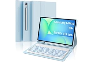 for Samsung Galaxy Tab S10 FE+ 13.1 inch Case with Keyboard (Blue Backlit 02)