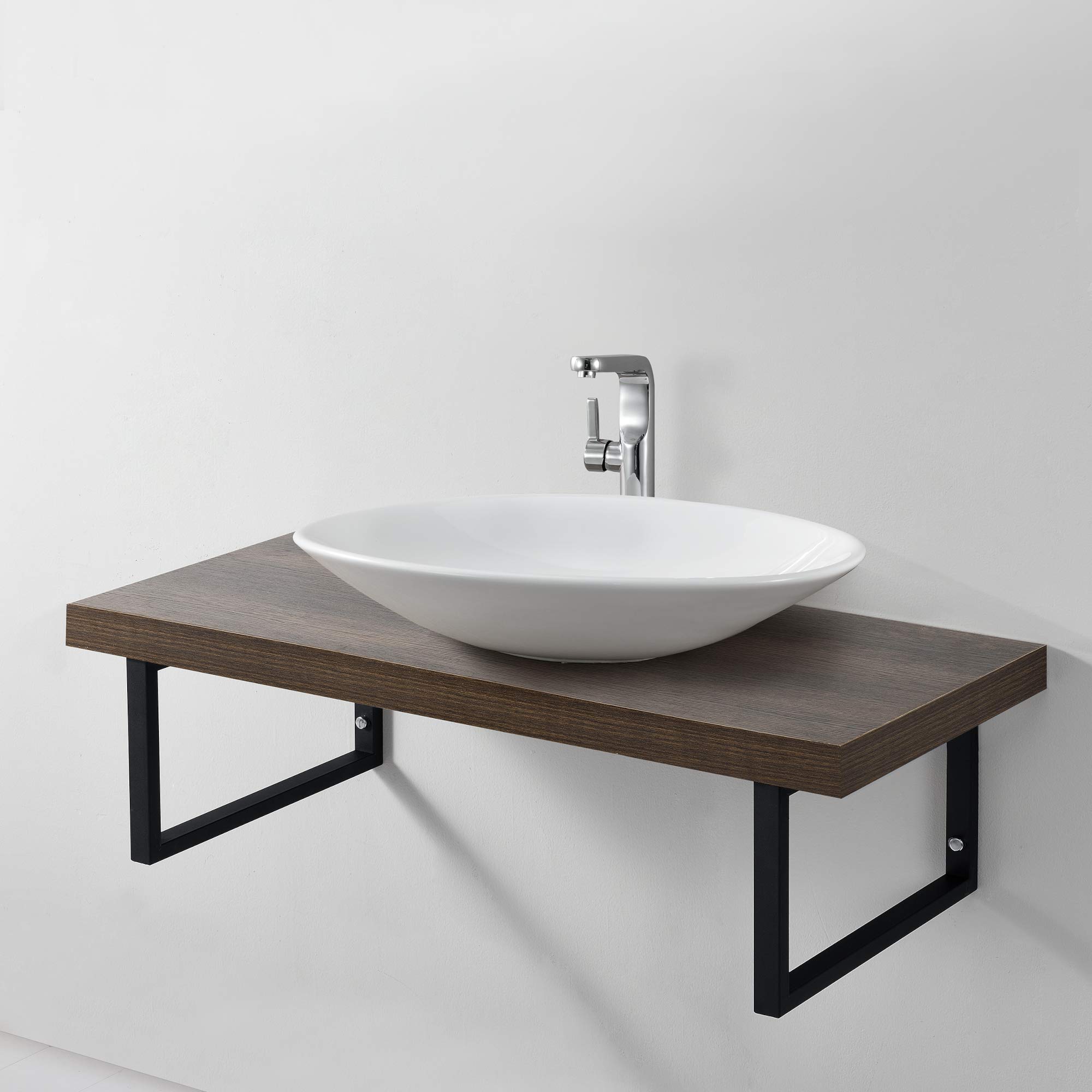 Neuhaus-Encimera-de-Lavabo-100-x-45-x-30-cm-Toallero-Estante-de-Bano-Tablero-de-Pared-para-Lavabo-con-Soporte-de-Metal