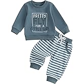 Toddler Baby Boy Clothes Letter Print Long Sleeve Sweatshirt Pullover Stripe Pants 2Pcs Fall Winter Outfits