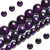 Natural Purple Tiger Eye Beads, Grade AAA Gemstone Round Loose Beads 8MM 100PCs Bulk Lot Options, Semi Precious Stone Beads for Jewelry Making