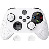 eXtremeRate PlayVital Guardian Edition White Ergonomic Soft Anti-slip Controller Silicone Case Cover for Xbox Series X/S, Rubber Protector Skins with Joystick Caps for Xbox Core Wireless Controller