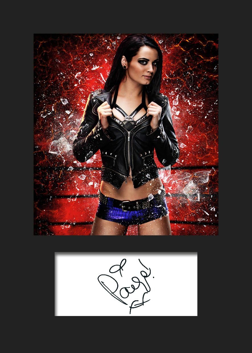 PAIGE WWE | Signed Mounted Photo Reprint | A5 Size to Fit 6x8 Inch Frames | Machine Cut | Photo Display | Present Gift Collectible