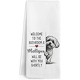 Gnmduw Funny Maltipoo Dog Hand Towels for Bathroom Decor, A Maltipoo Will Be You Shortly Hand Towels, Dogs Themed Decorative Dish Tea Towel for Kitchen Bathroom, Gifts for Dog Lovers Owners, 16x24 in