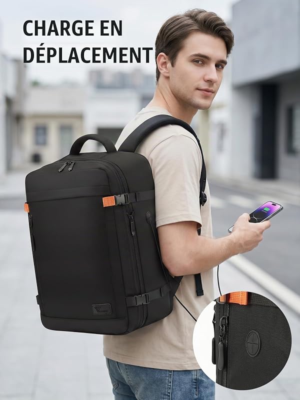 sac a dos voyage cabine avion 40x30x20 Extensible 24-30L Ryanair