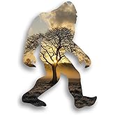 DHDM Designs Bigfoot Sasquatch Laminated Vinyl Decal Sticker | 5.5-Inch by 4-Inch | Custom Overlay Sticker Series | Sasquatch Hunter Window Accesories | PD3200