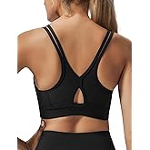 Yvette Yoga Bras Light Support for Women Low Impact Spaghetti Strap Mesh Splicing Style for Yoga Pilates Walking Daily