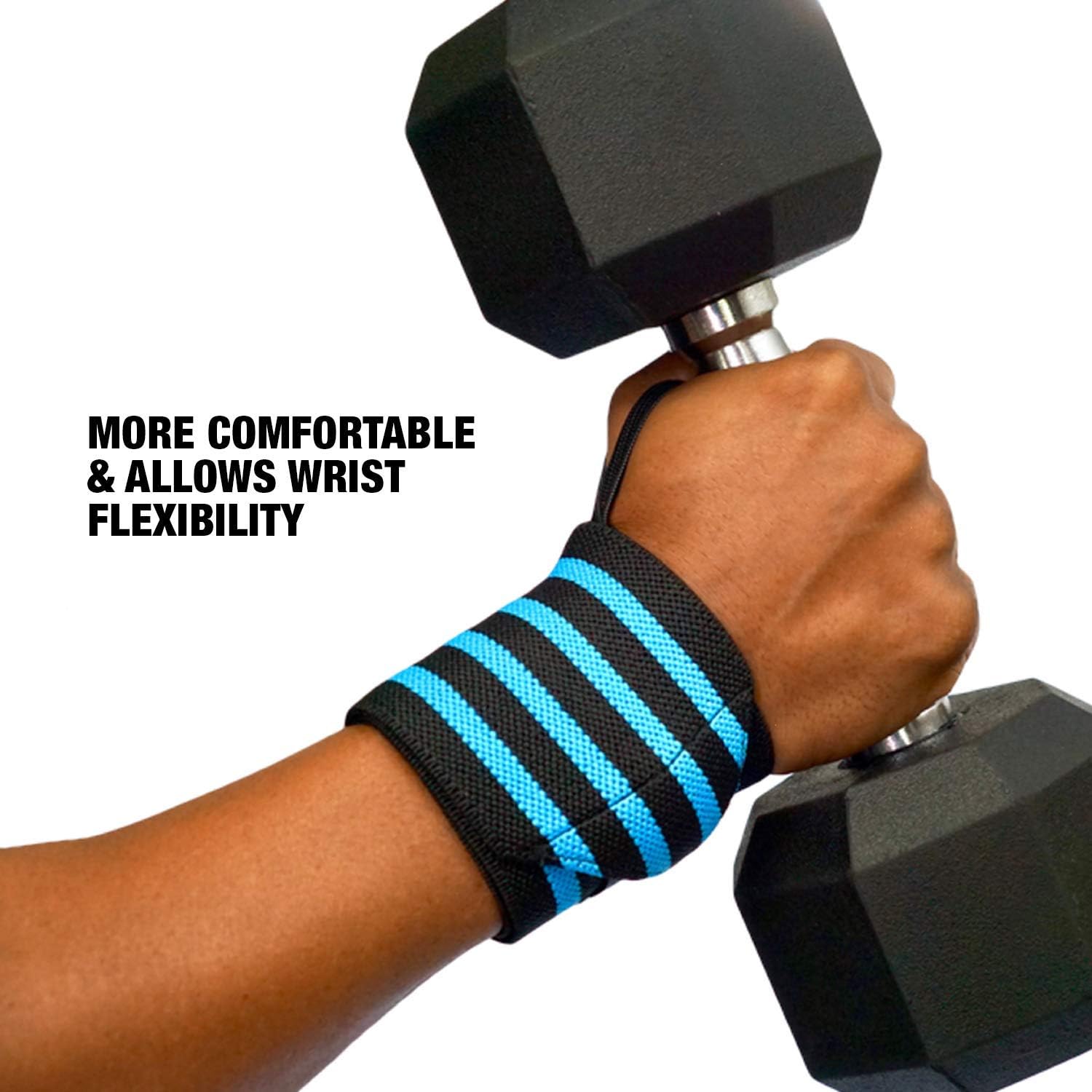 YOGU Wrist Wraps with Thumb Loops Wrist Support Braces for Heavier Weight Lifting Xfit Powerlifting Crossfit Strength Training Gym Workouts Bodybuilding Wrist Straps 18" Pair with Free Carry Bag : Sports & Outdoors