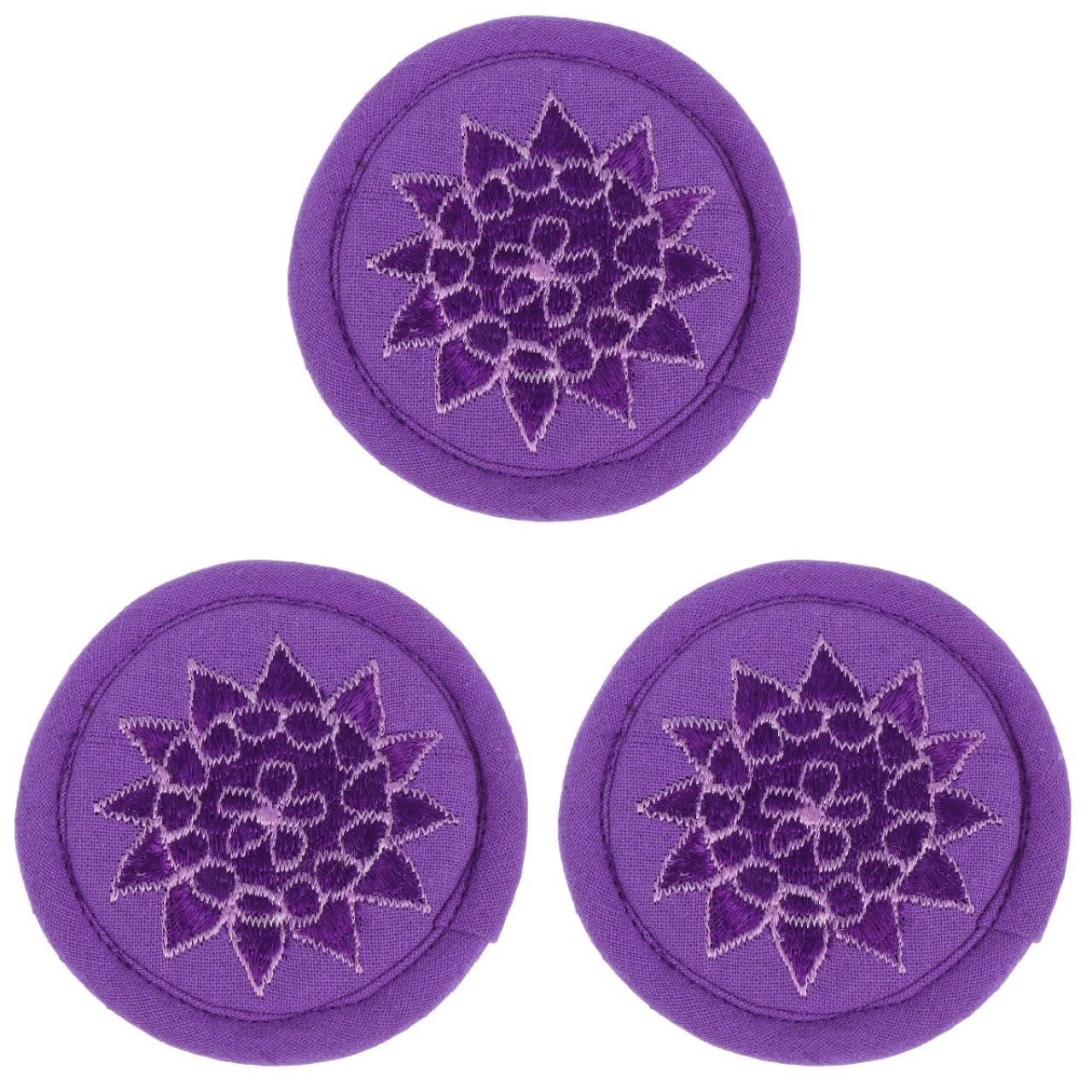 SUPVOX 3 Pcs Singing Bowl Cushion Singing Bowl Pad Cup Coaster Cup Mat Buddhist Supplies - Reusable Coaster Soft Pillow Retro Pillows Buddhist Bowl Supply Nepal Cotton Nationality Purple