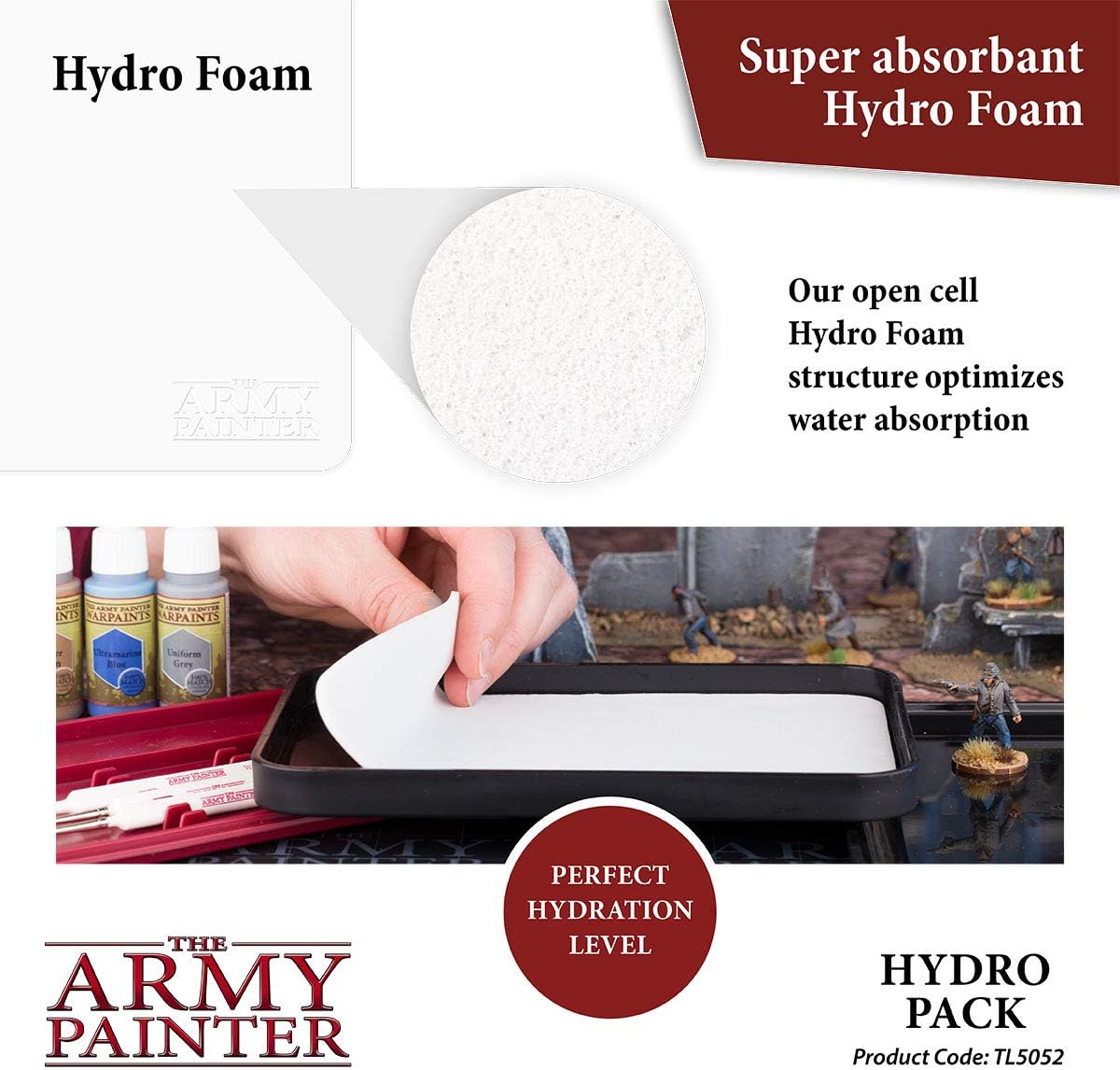 The Army Painter Hydro Pack Wet Palette Refill, 50 Palette Papers, 2 Sponges, Compatible with Acrylic Paint Washes - Image 5