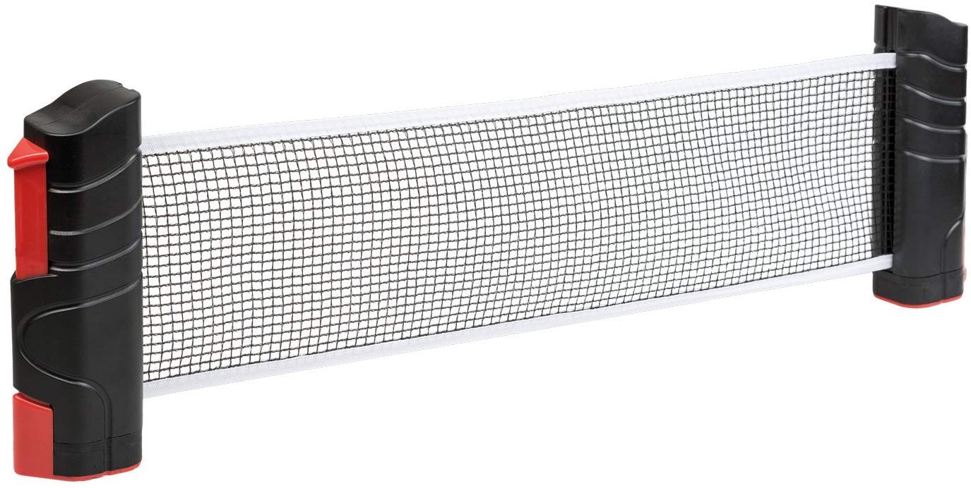 Idena 40461 Extendable Table Tennis Net for Easy Mounting on Table Tops, Ideal for Travel, Holiday or Garden