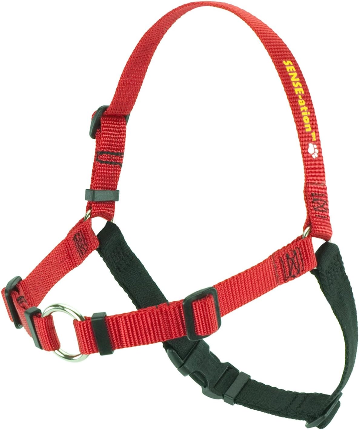 SENSE-ation No-Pull Dog Harness - Red with Black Medium/Large (Narrow) by Softouch