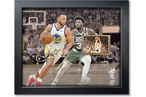 sufenvera Signed Stephen Curry Memorabilia Film Photo Collage,Stephen Curry Picture Framed Poster Gifts for Basketball Fans on Birthday/Christmas/Valentine's Day 10x8 Inches