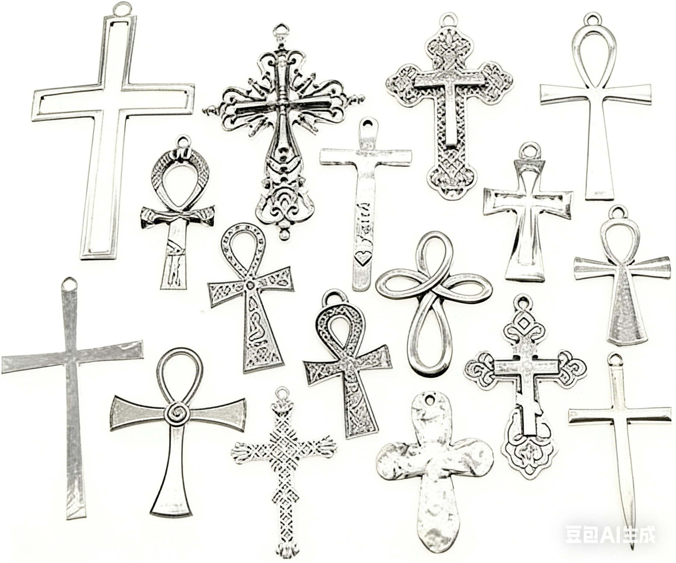 100g Mixed Antique Silver Cross Craft Supplies Charms Pendants for Jewelry Findings Making Accessory for DIY Bracelet Necklace