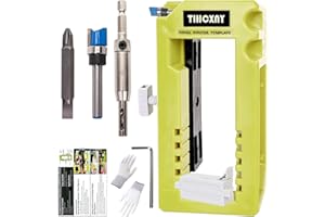 TIHCXNY (Green) Door Hinge Router Template, Door Clamps, Door Mortise, Door Mounting Kit Fits 90 Degree Angles, and Door Hinges with Hinge Type Square, 1/4" or 5/8" Thickness, 3" to 5" Length