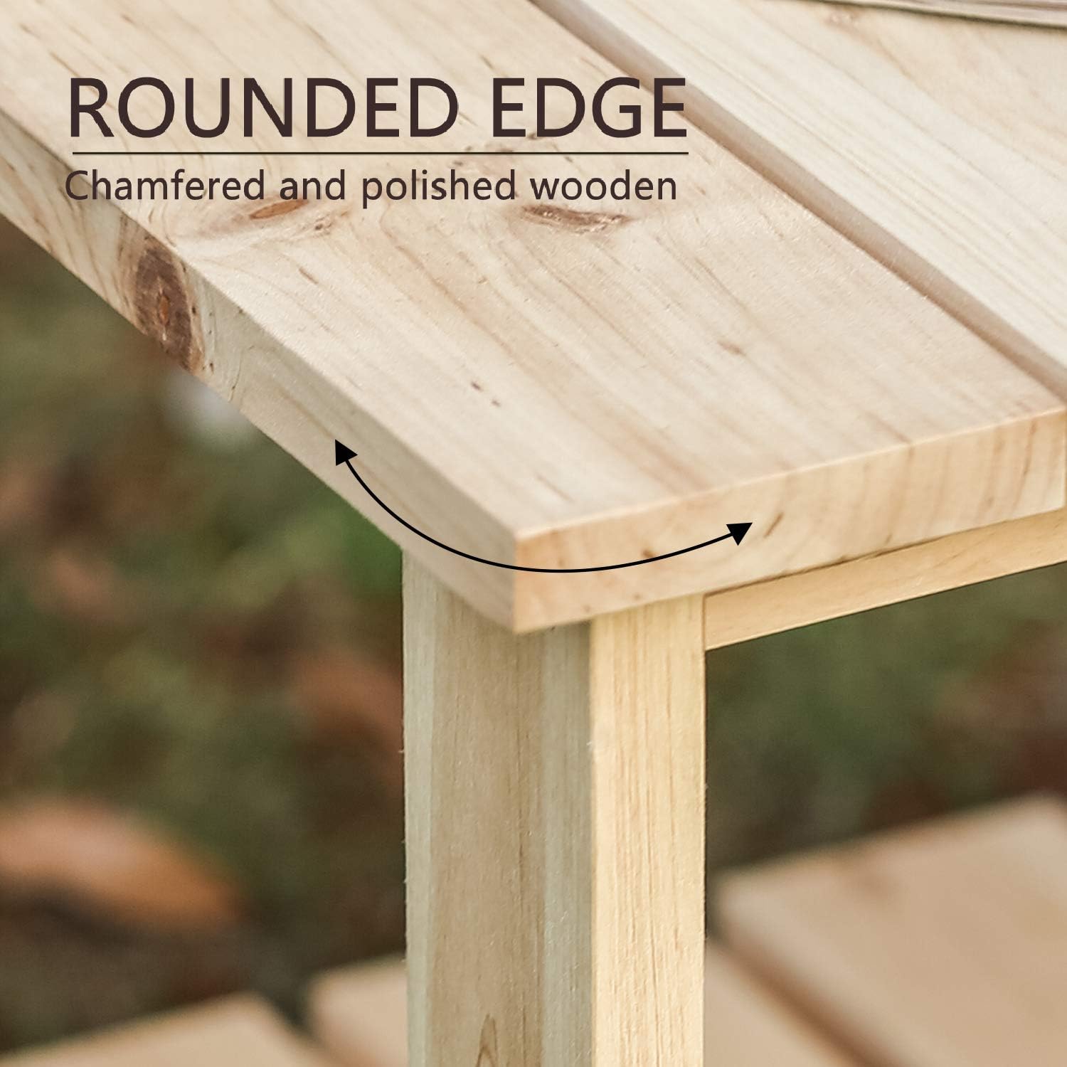 LOKATSE HOME Adirondack Wooden Tea Table, Natural : Garden & Outdoor