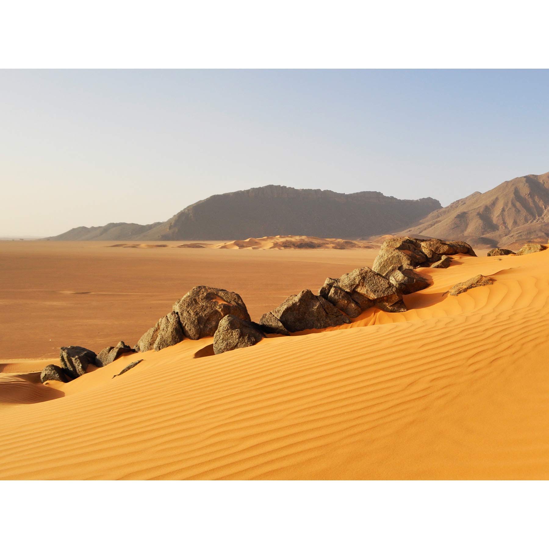 Hamza-sia Sand Dune Ahaggar Algeria Desert Photo Premium Wall Art Canvas Print 18X24 Inch