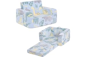 Welnow 2-in-1 Kids Sofa Chair, Glow in The Dark Convertible Toddler Chair Flip Out Children Sofa Folding Kids Play Sofa with Side Pockets & Removable Cover Armrest Chair for Girl or Boy