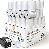 (50 Rolls) Thermal Paper Rolls 3 1/8 x 230, BPA-Free 80mm Thermal Receipt Paper for POS Systems, Epson Pritner, Star TSP100lI