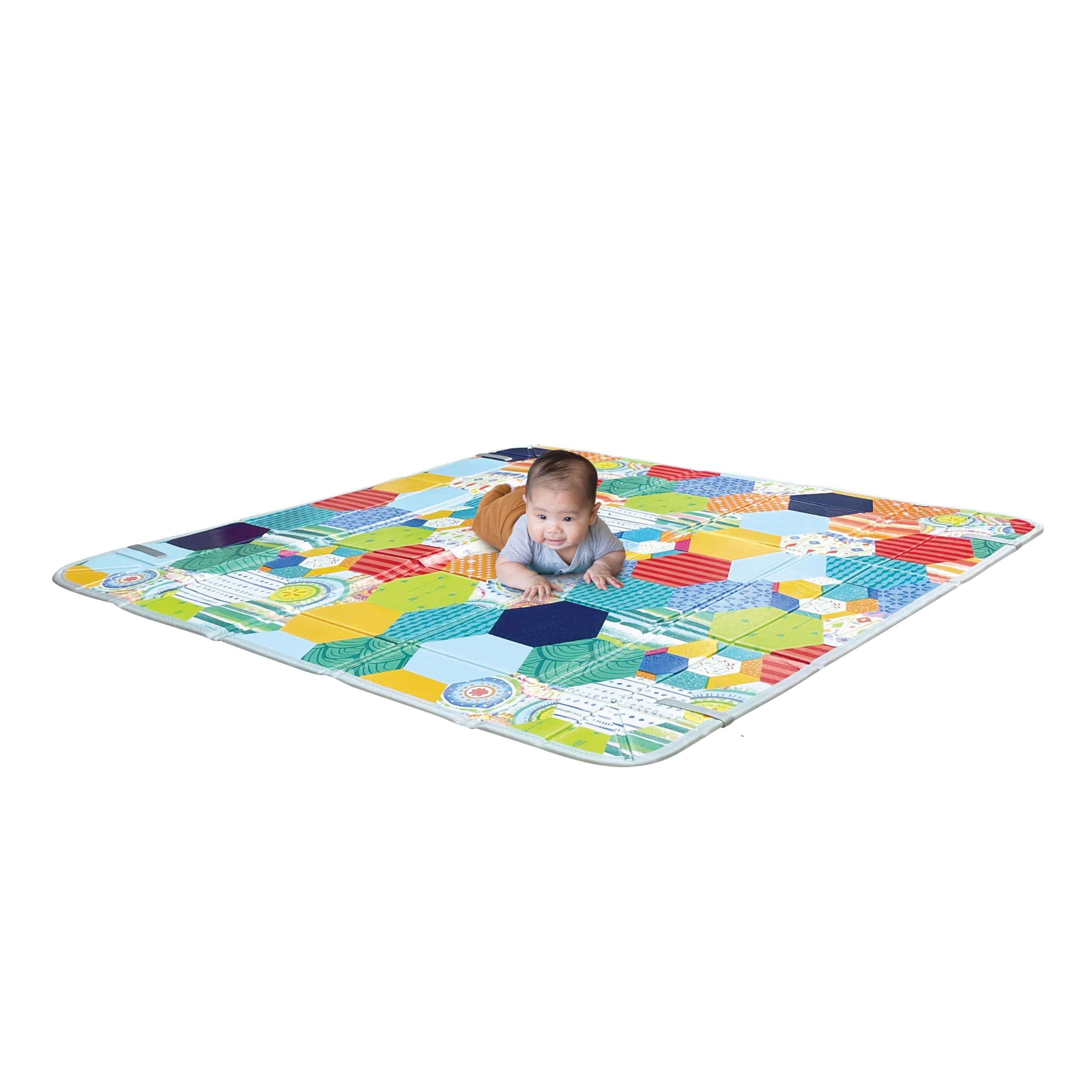 Infantino Foldable Soft Foam Play Mat, Baby Play Mat for Tummy Time & Floor Play, Lightweight, Easy to Store, Wipeable, Multicolor