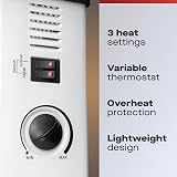 Daewoo Convector Heater 2000W White Thermostat Free Standing view 2