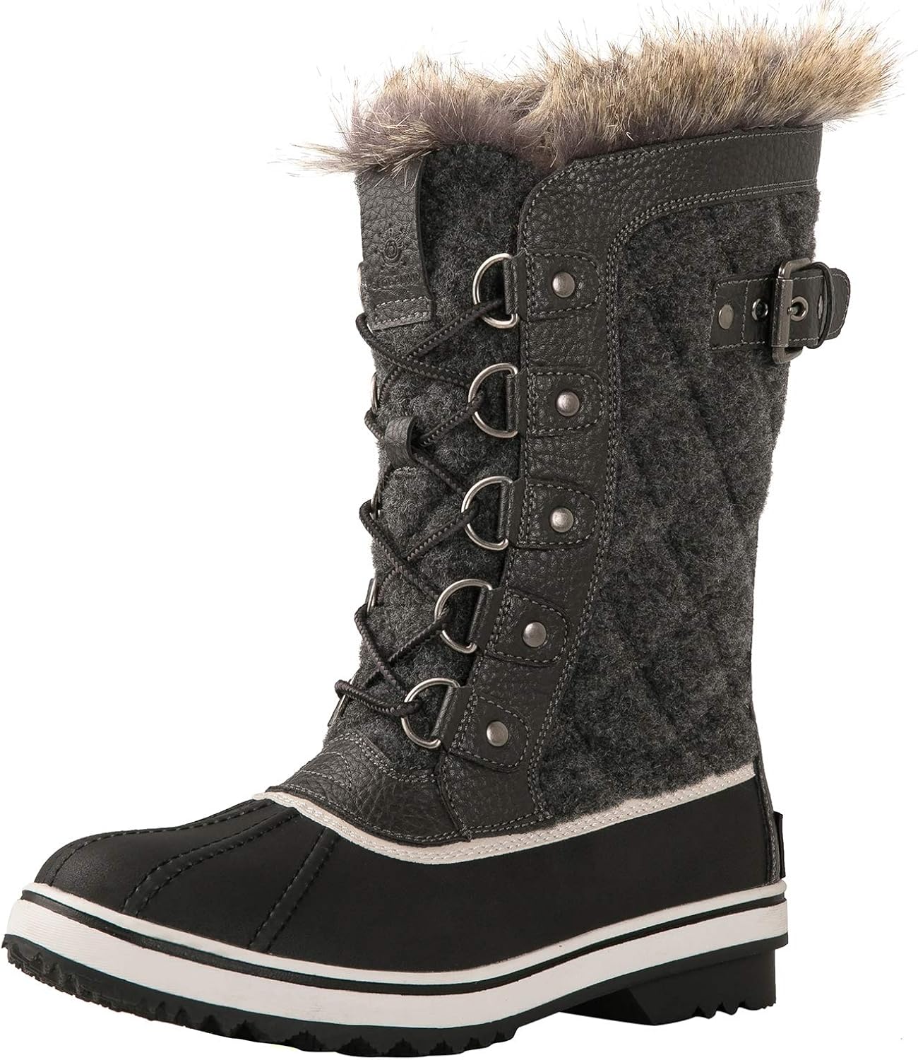  | GLOBALWIN Women's Asymmetrical Mid-Calf Fashion Snow Boots | Snow Boots