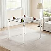 Folding Card Table, Portable Square Card Table, Foldable Tables with Upholstered PU Leather Tabletop for Home, Indoor Outdoor