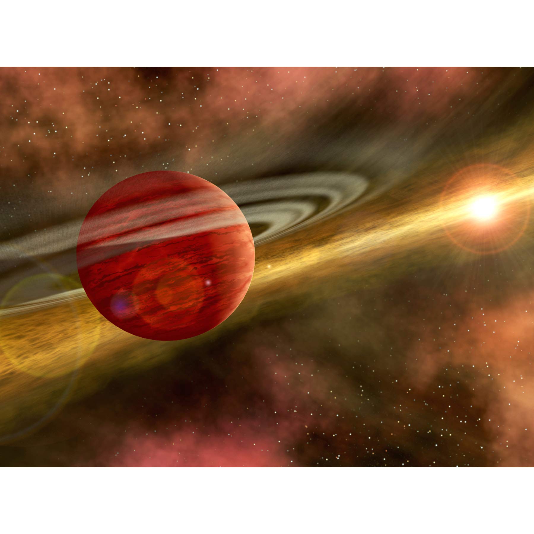 Space NASA Birth Planet Discs Star Orbit Illustration Large Wall Art Poster Print Thick Paper 18X24 Inch