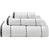 Tommy Bahama - Bath Towels, 100% Soft & Absorbent Cotton, Low Linting & Fade Resistant, Medium Weight Bathroom Towels (Ridley Solid Grey, 3 Piece)